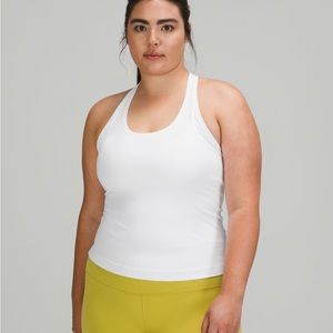 Lululemon White nulu race length cool racer back